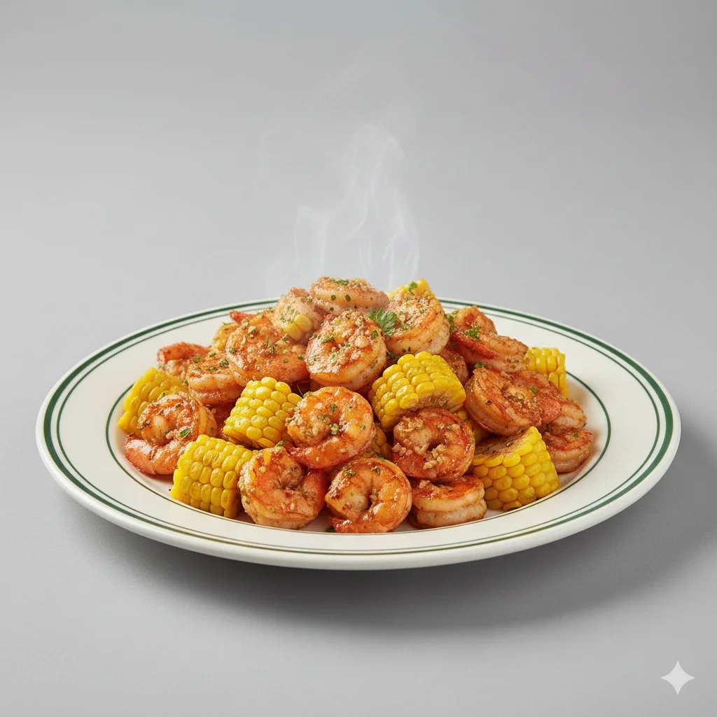 classic garlic shrimps with corn optimized